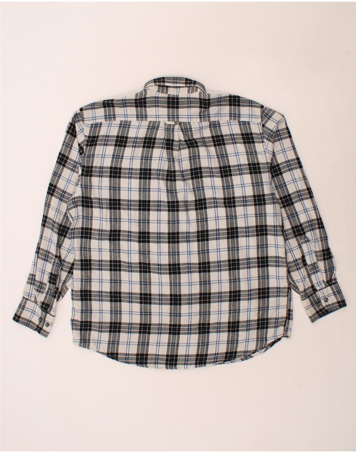 IZOD Mens Flannel Shirt Large Grey Check Cotton Vintage Izod and Second-Hand Izod from Messina Hembry 