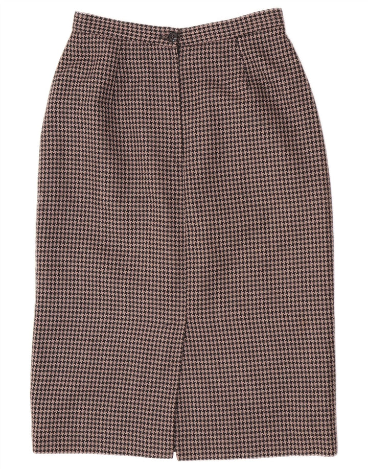 Vintage damski zestaw dwuczęściowych spódnic UK 14 Medium W28 Brown Houndstooth
