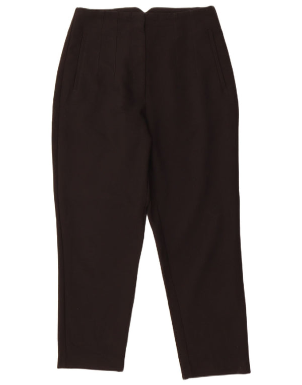 Damskie zwężane spodnie garniturowe Zara, duże W30 L27, czarny poliester