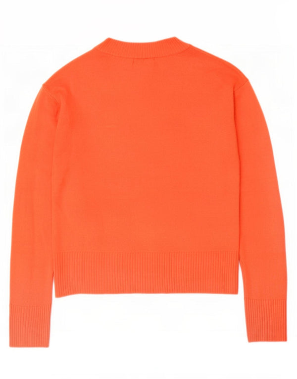 Marks & Spencer Damski sweter z dekoltem w kształcie litery V, UK 12, średni pomarańczowy akryl