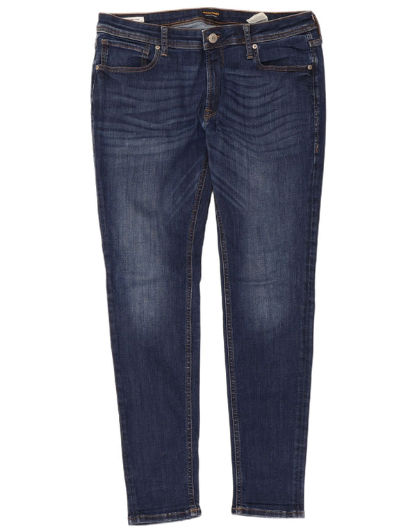 Jack & Jones Mens Tom Skinny Jeans W36 L32 Navy Blue Cotton