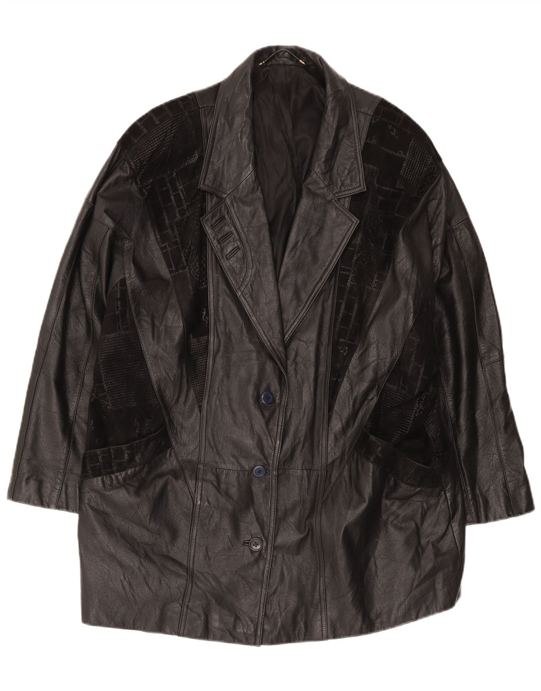 Canda Męski płaszcz skórzany oversize UK 18 XL w kolorze czarnym