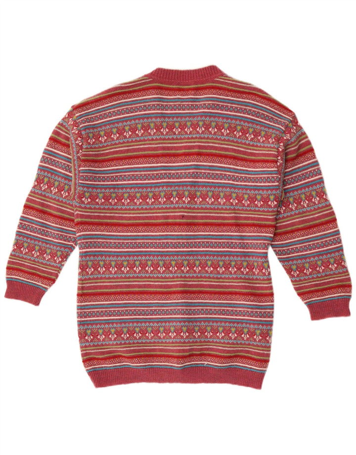 Sweter damski Stefanel UK 14 Średni czerwony Fair Isle Wool