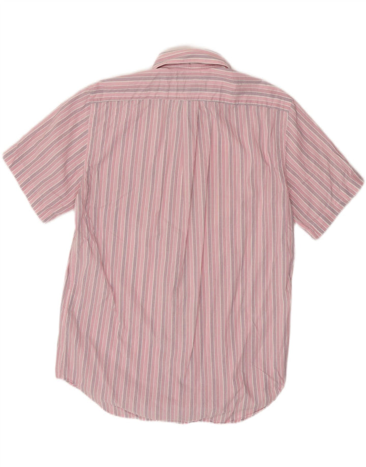MARLBORO CLASSICS Mens Regular Fit Short Sleeve Shirt XL Pink Striped