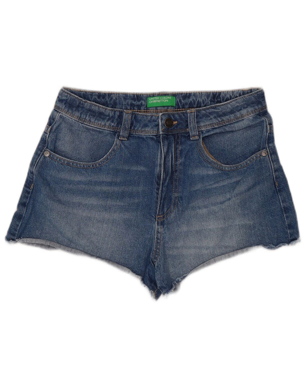 Gorące spodnie jeansowe Benetton dziewczęce 11-12 lat 2XL W26 niebieska bawełna