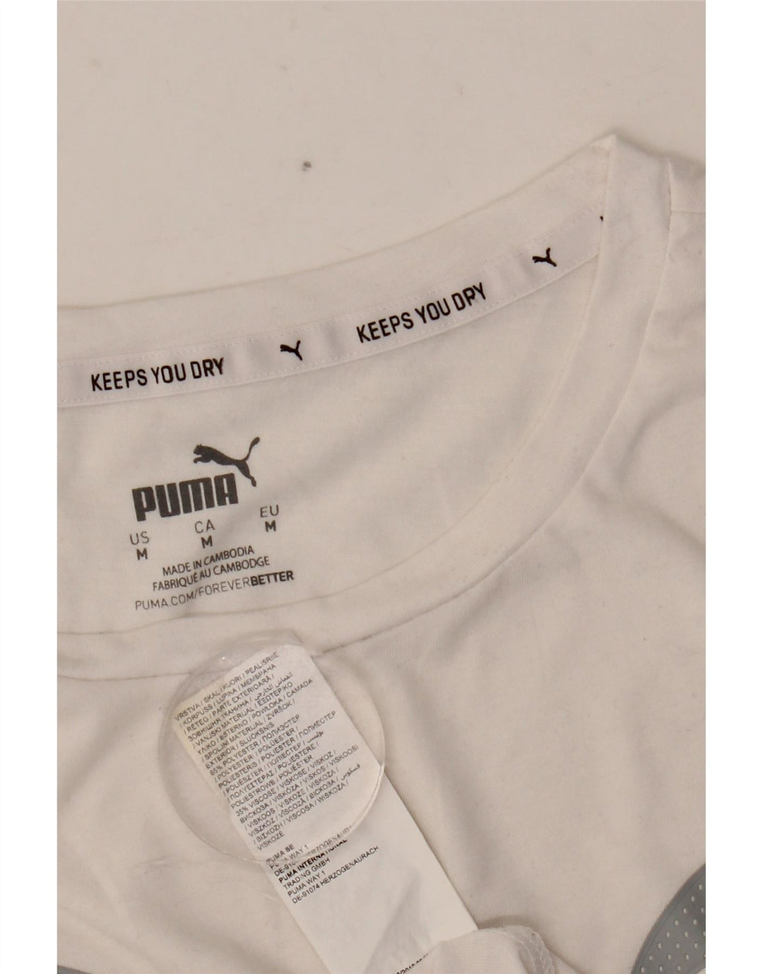 Damska koszulka z grafiką PUMA Top UK 14 Średni biały poliester