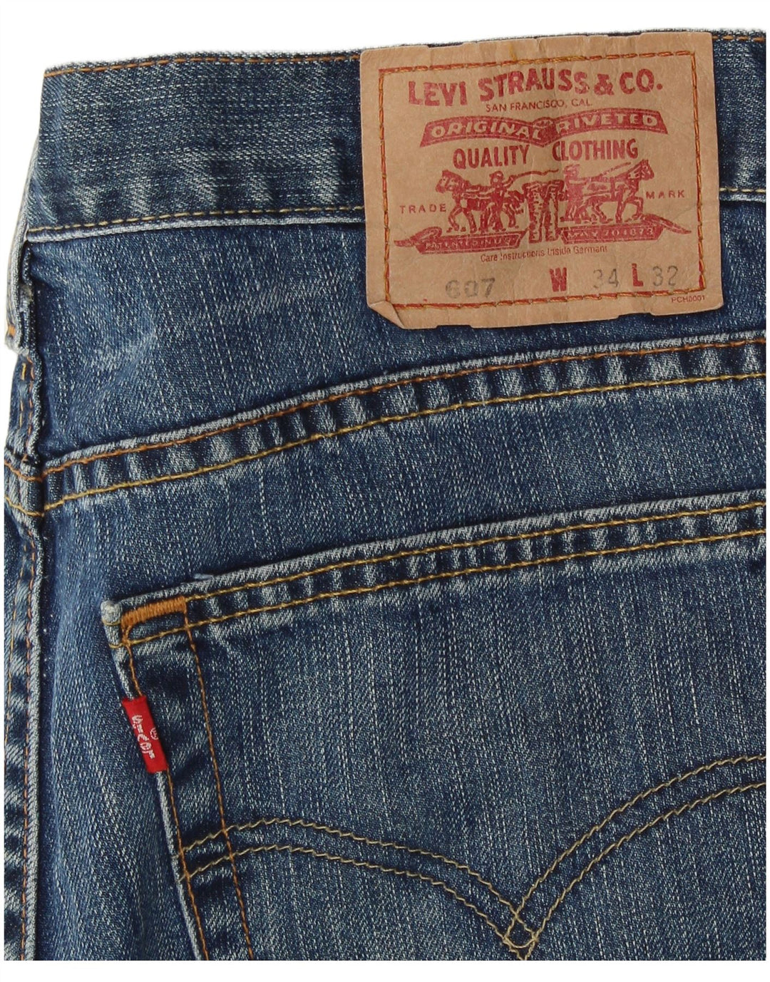 Damskie spodenki jeansowe Levi's 607 Regular W34, duże niebieskie