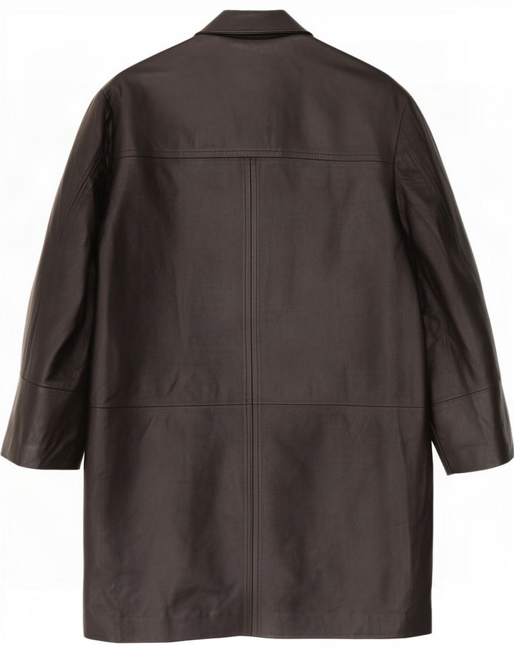 Męski płaszcz skórzany vintage IT 48 Medium Black