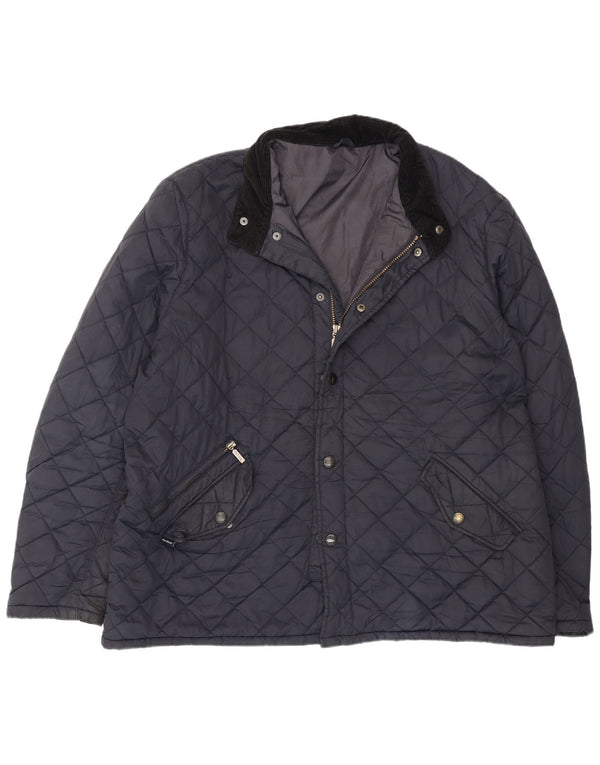 Męska pikowana kurtka Barbour UK 44 2XL Granatowy poliester