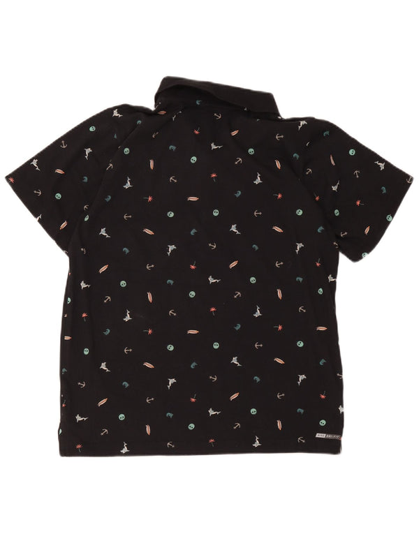 Chłopięca koszulka polo Hurley Dri Fit z abstrakcyjnym wzorem, 13-14 lat, XL, czarna