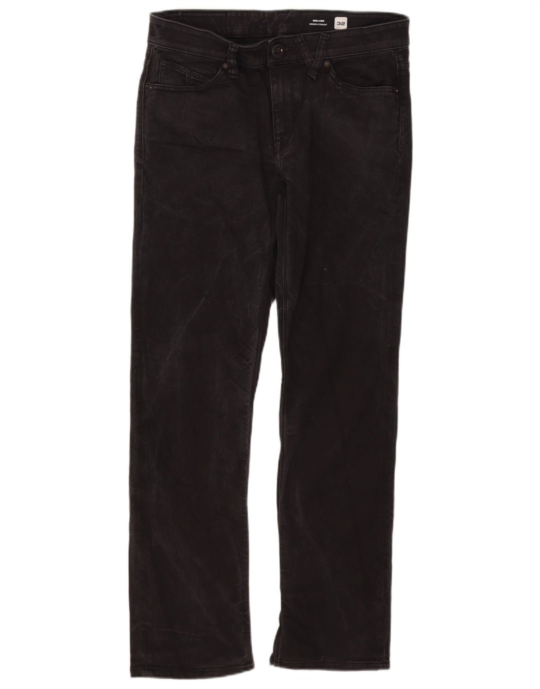 Męskie dżinsy Volcom Solver Straight W32 L30 Czarna bawełna