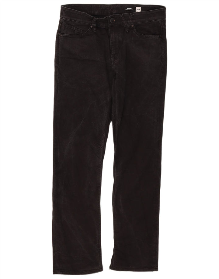 Męskie dżinsy Volcom Solver Straight W32 L30 Czarna bawełna