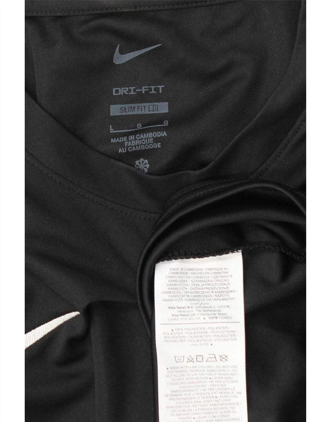 Męski T-shirt Nike Dri Fit Slim Fit, duży, czarny poliester