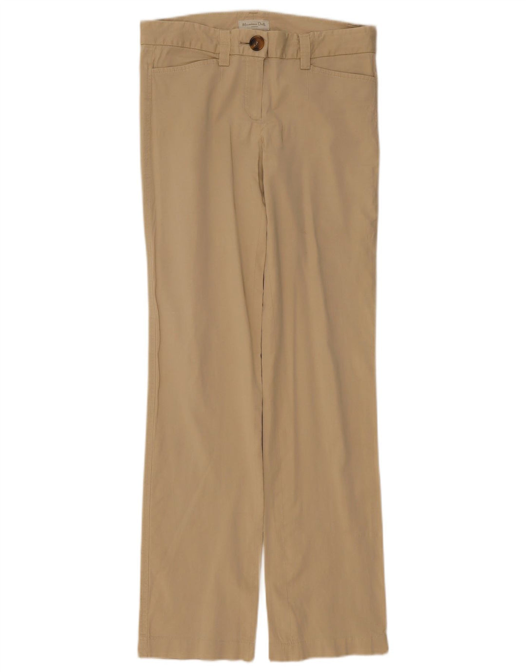 Spodnie damskie Massimo Dutti Straight Casual W30 L32 Beżowe