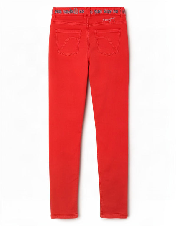 Damskie spodnie Casual Graphic Slim W34 L30 Czerwone bawełniane