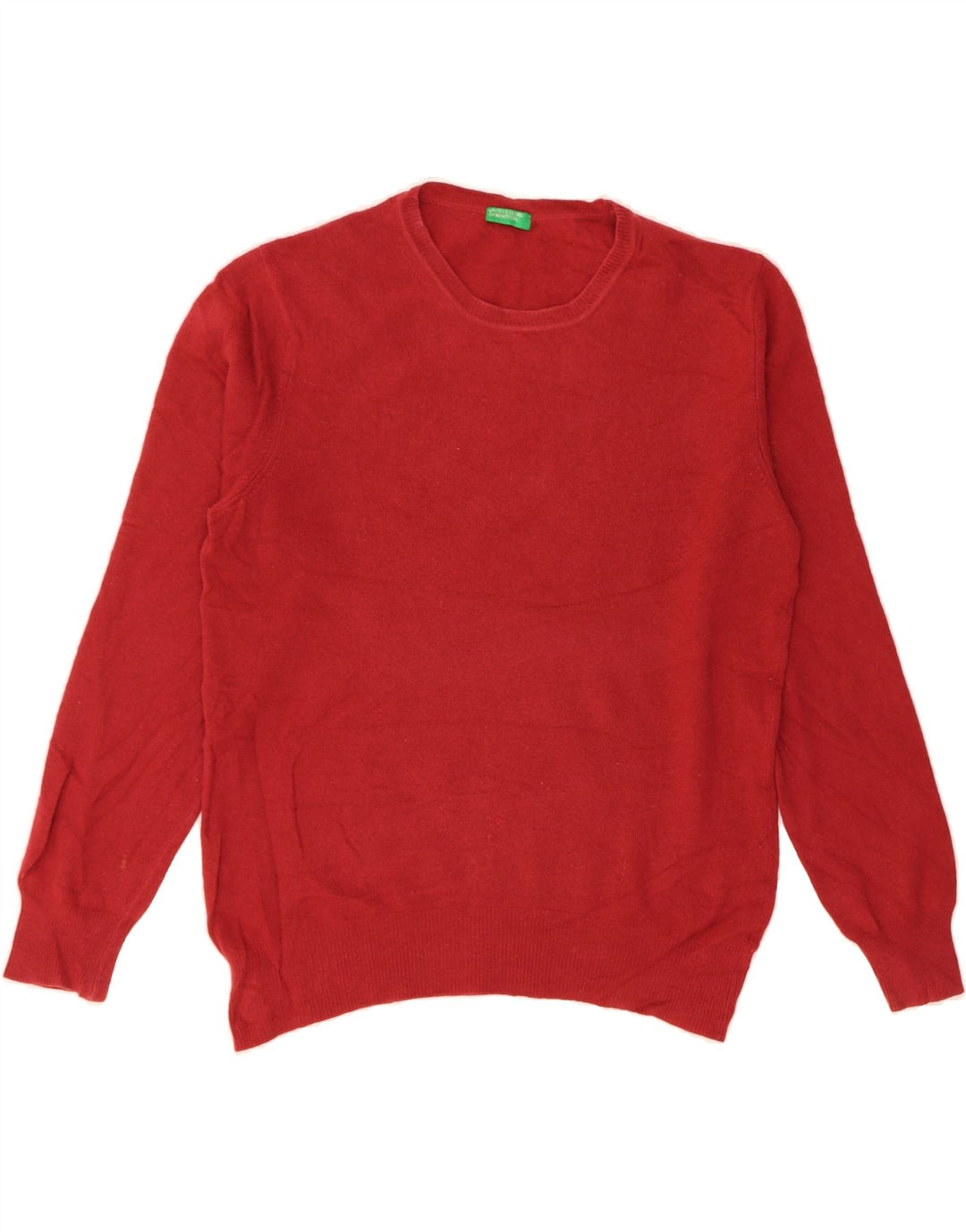 BENETTON Womens Crew Neck Jumper Sweater UK 14 Medium Red Vintage Benetton and Second-Hand Benetton from Messina Hembry 