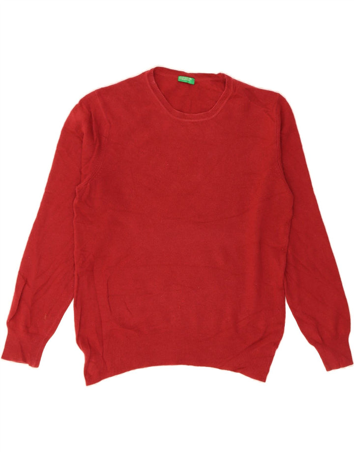 BENETTON Womens Crew Neck Jumper Sweater UK 14 Medium Red Vintage Benetton and Second-Hand Benetton from Messina Hembry 
