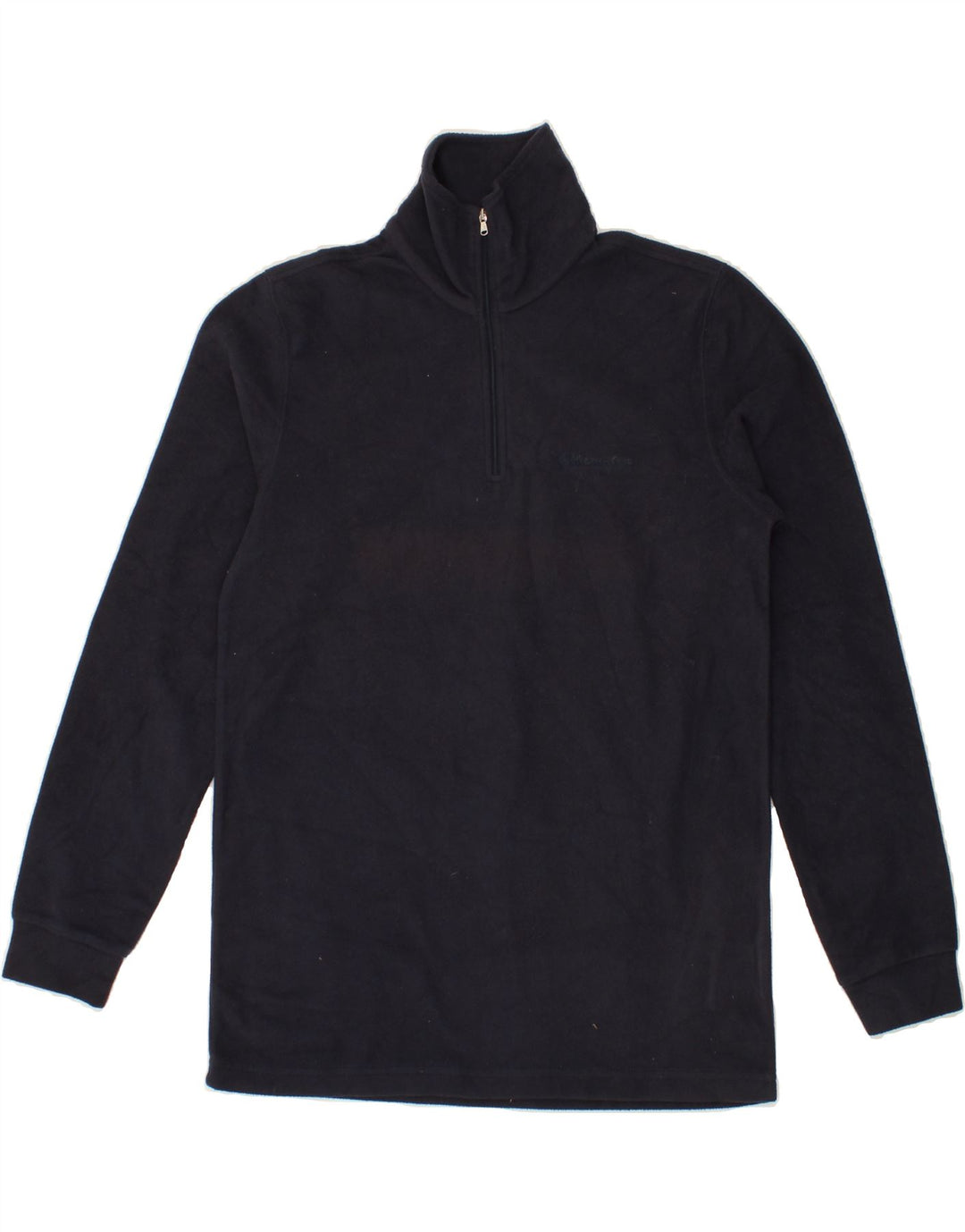 CHAMPION Mens Zip Neck Fleece Jumper Medium Navy Blue Polyester Vintage Champion and Second-Hand Champion from Messina Hembry 
