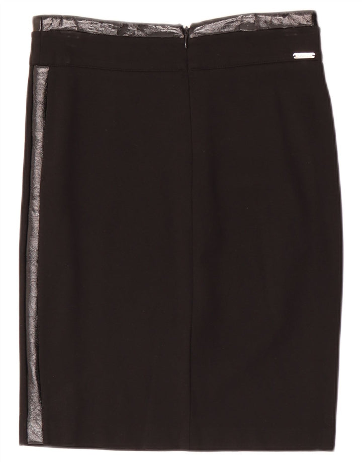 Guess Prosta spódnica damska Medium W28 Czarna wiskoza