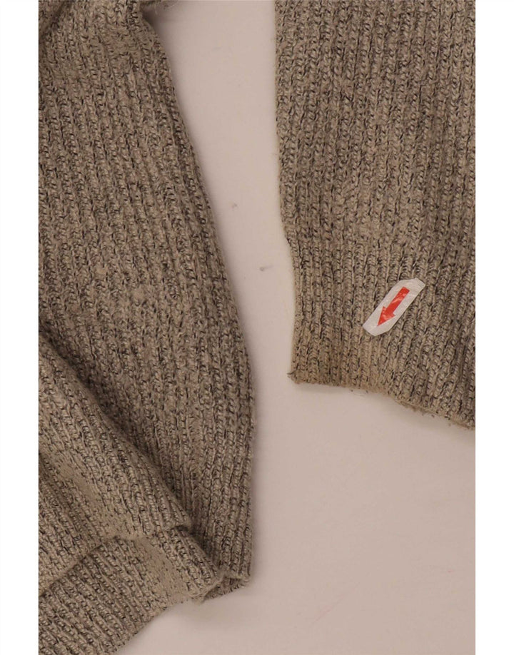 Marks & Spencer Męski sweter z okrągłym dekoltem, duży, szary, nakrapiany poliamid