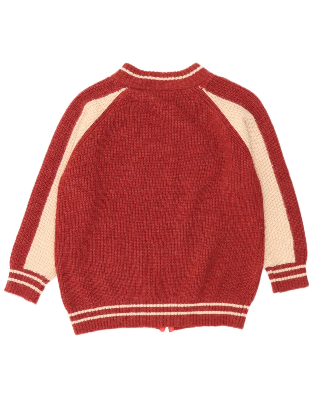 Vintage damski sweter rozpinany z zamkiem błyskawicznym UK 14, średni czerwony, blok kolorów