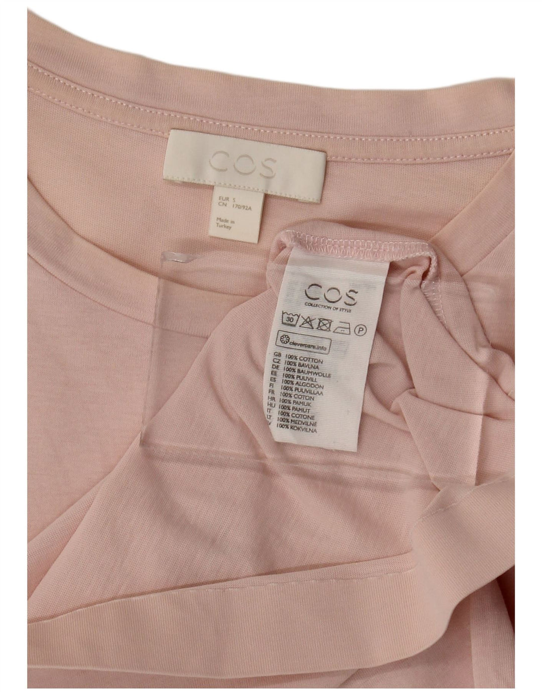 Cos Męski T-shirt Top Mały Różowy Bawełniany