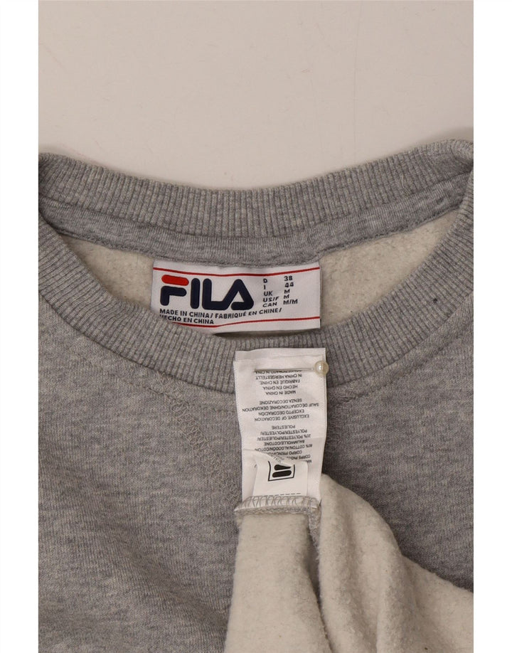 FILA Womens Sweatshirt Jumper UK 14 Medium Grey Cotton Vintage Fila and Second-Hand Fila from Messina Hembry 
