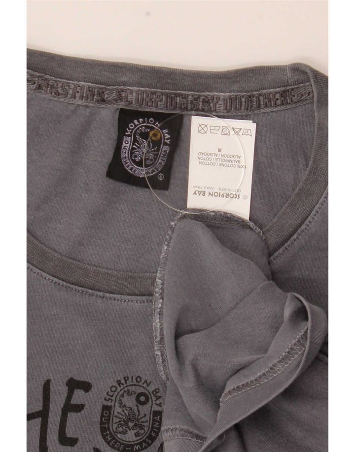 Męski top graficzny Scorpion Bay z długim rękawem, 2XL, szara bawełna