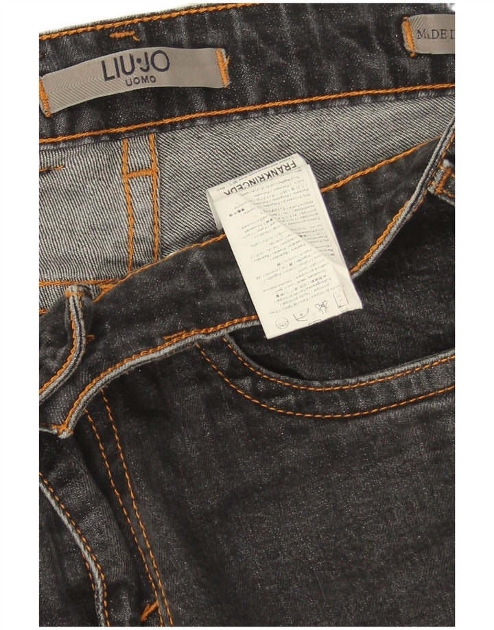 Liu Jo Męskie Uomo Slim Jeans W32 L29 Szara bawełna