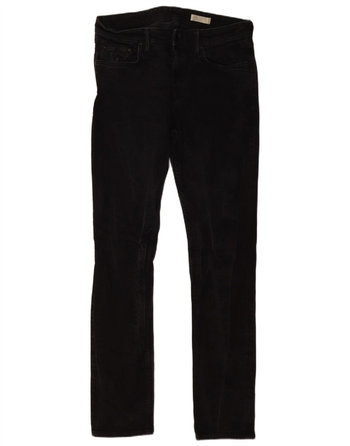 Męskie dżinsy rurki All Saints Cigarette W32 L32 Czarne bawełniane