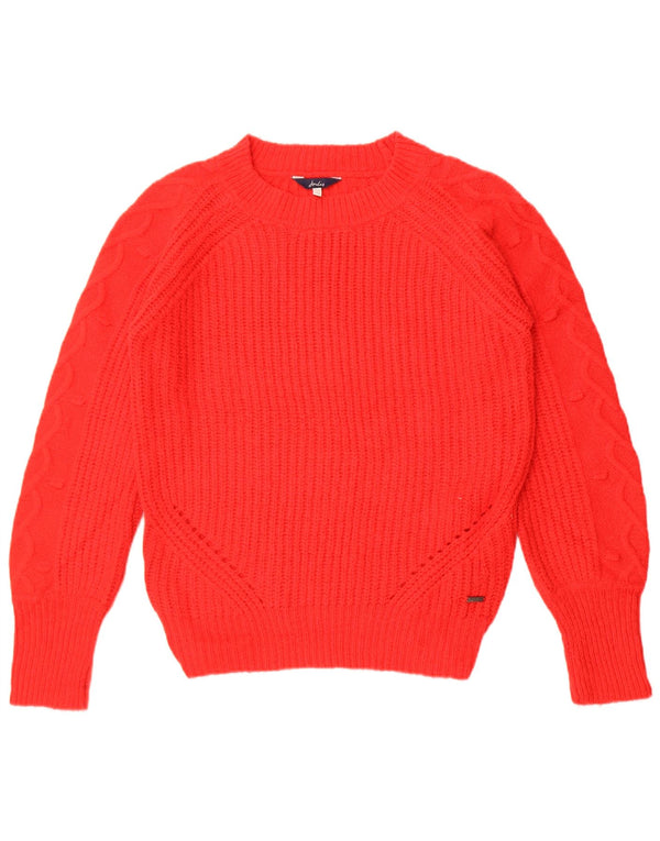Joules Womens Oversized Boat Neck Jumper Sweater UK 6 XS Red Acrylic