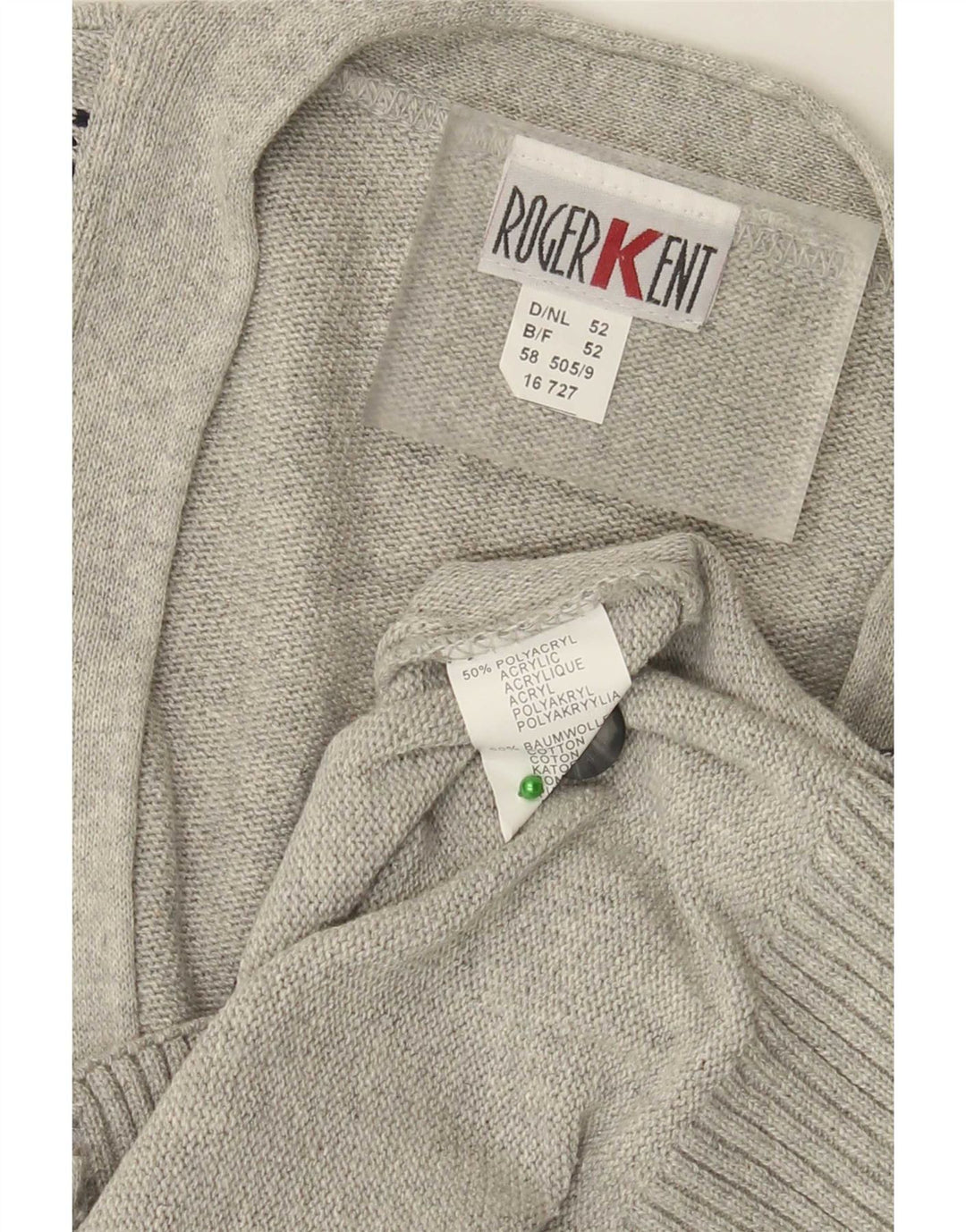 Sweter męski Roger Kent IT 52 Large Szary Argyle/Diament