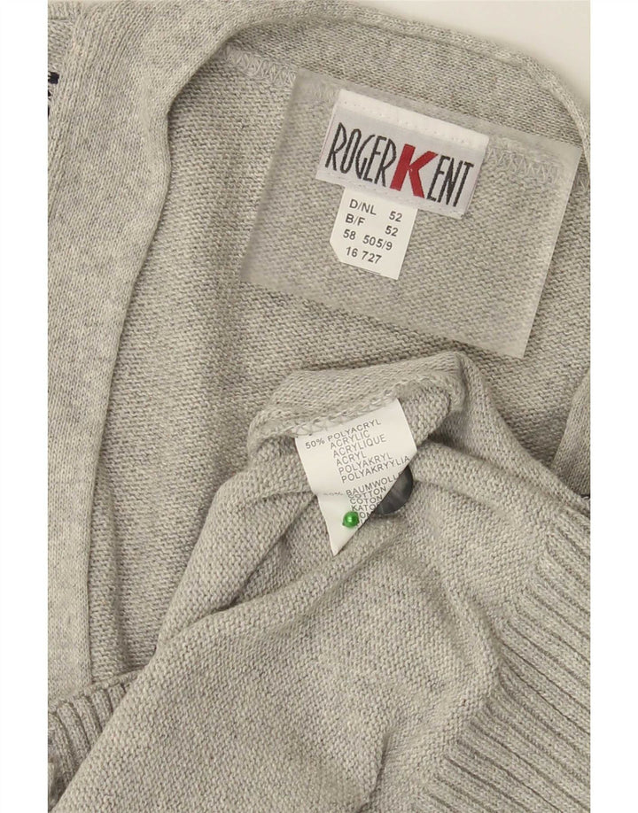 Sweter męski Roger Kent IT 52 Large Szary Argyle/Diament