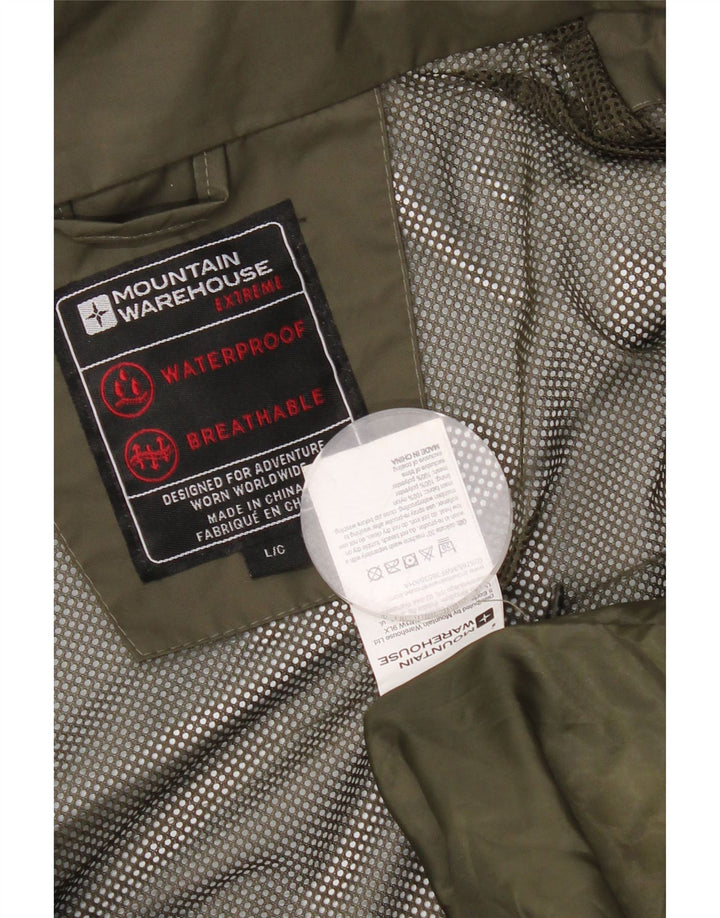 Męska kurtka przeciwdeszczowa z kapturem Mountain Warehouse UK 40, duża nylonowa khaki