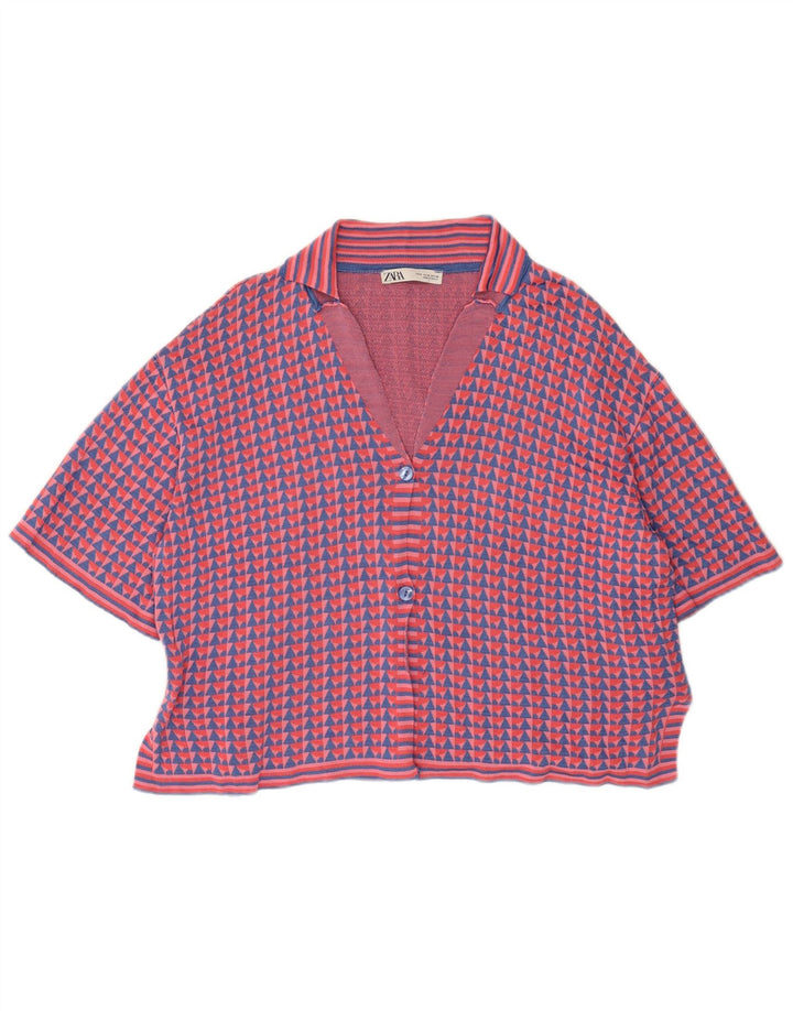 Sweter damski Zara z krótkim rękawem, UK 14, średni, wielokolorowy