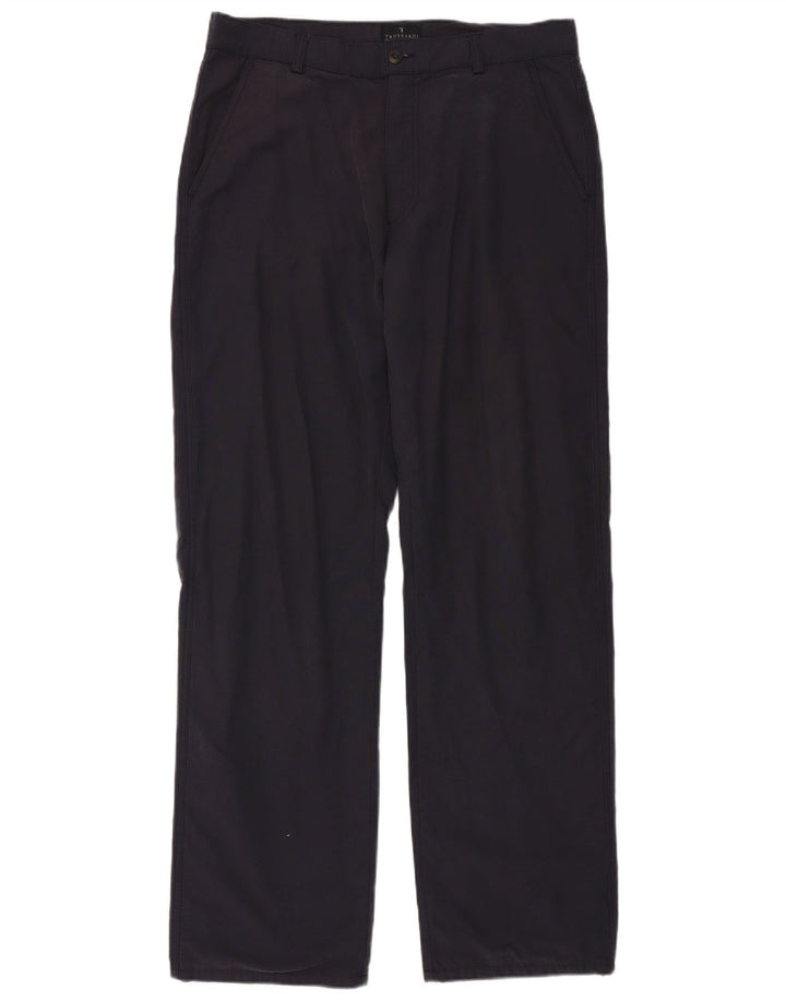 Męskie proste spodnie chino TRUSSARDI IT 52 XL W36 L34 Granatowa bawełna