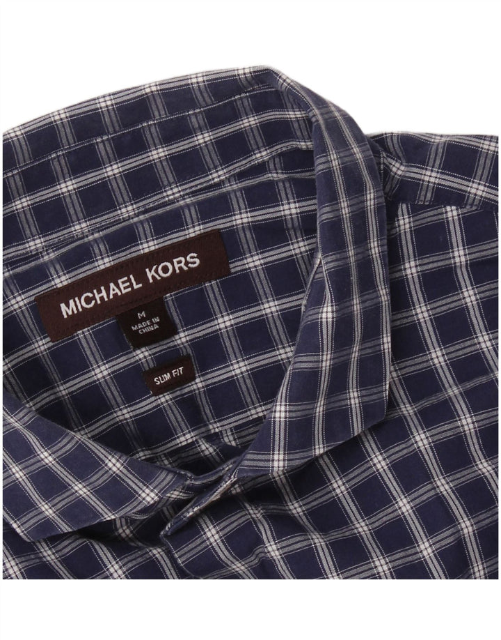 Koszula męska MICHAEL KORS Slim Fit w średnią granatową kratkę