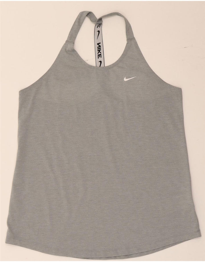 Damska kamizelka Nike Dri Fit Graphic Top UK 14, duży, szary poliester