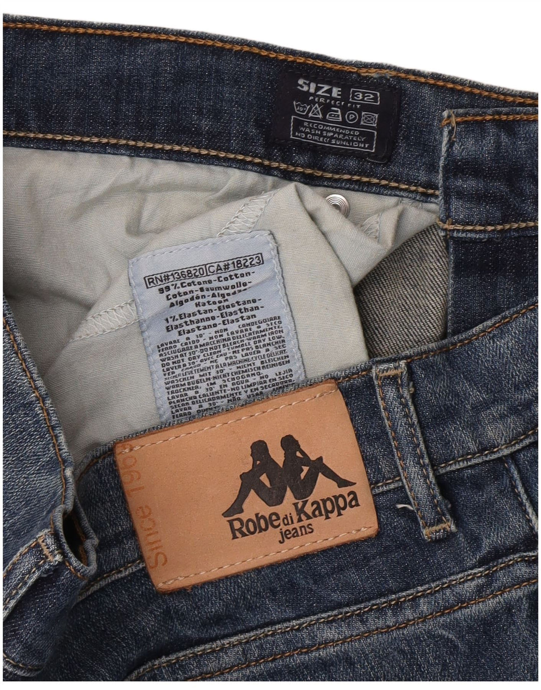 Męskie proste dżinsy Kappa Perfect Fit W32 L31 Niebieskie bawełniane