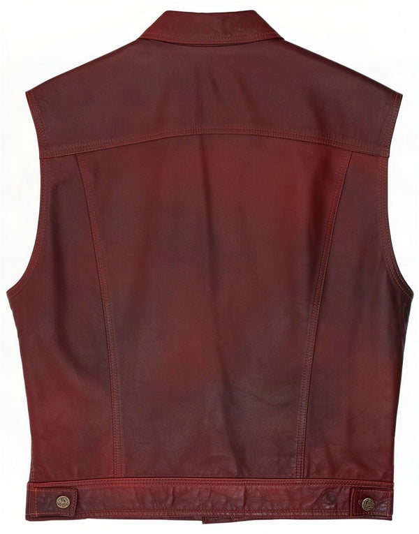 Conbipel Męska kamizelka skórzana UK 40 Large Burgundy