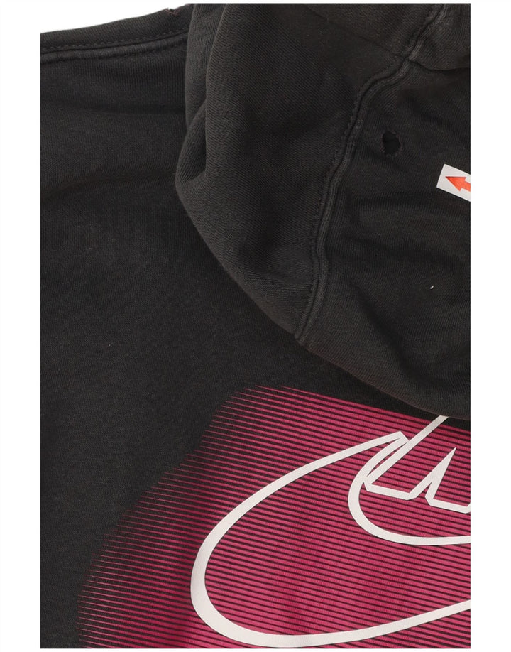 Męski sweter z kapturem Nike z grafiką, mały, szary, bawełniany