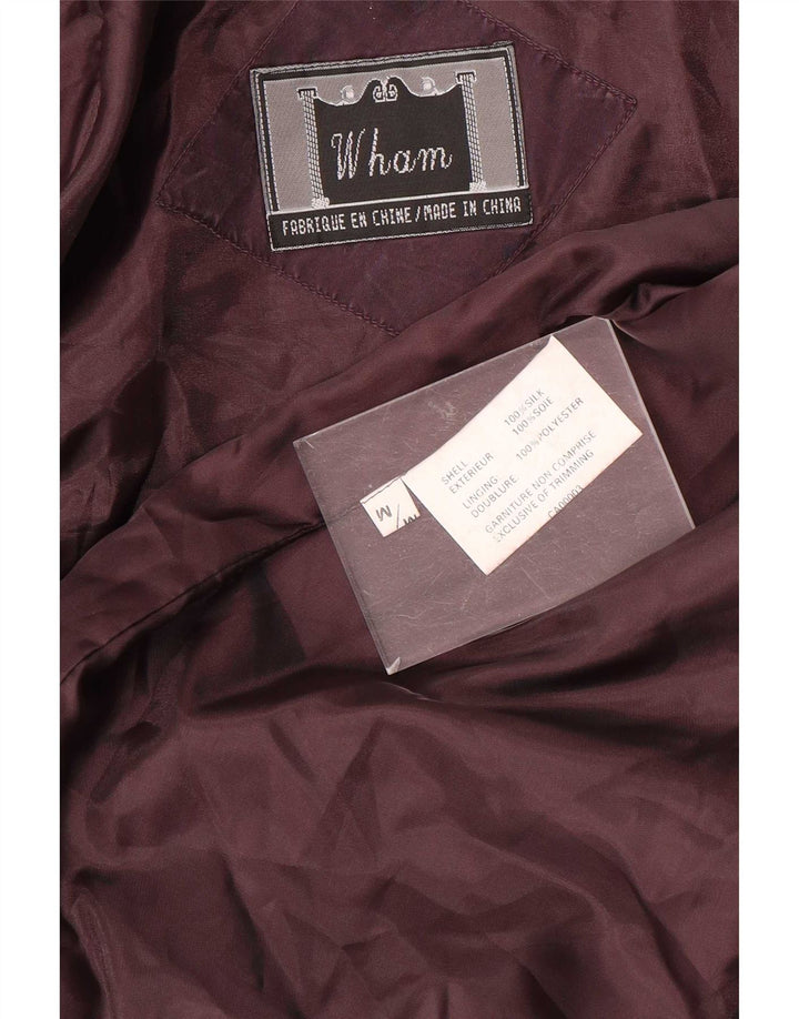 Męska kurtka bomber w stylu vintage UK 38 Średni fioletowy jedwab