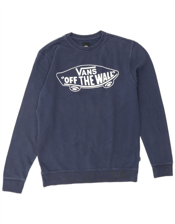 Męski sweter z grafiką VANS, mały, granatowy, bawełniany
