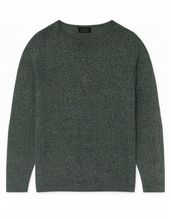 Męski sweter zapinany na guziki Zara, średnio zielony, nakrapiany