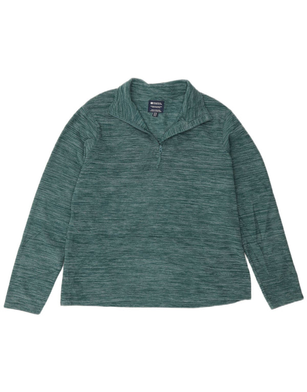 Damski sweter polarowy Mountain Warehouse z zamkiem błyskawicznym UK 16, duży, zielony, nakrapiany