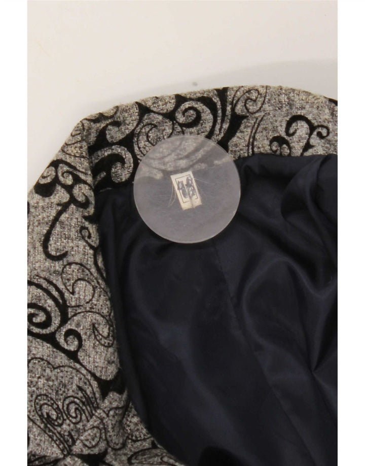 Vintage damska marynarka zapinana na 3 guziki IT 48 XL Szara Paisley