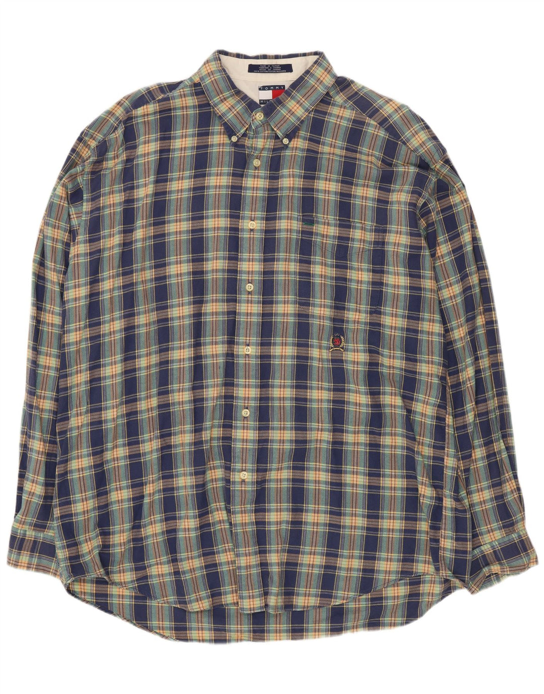Koszula męska Tommy Hilfiger XL w niebieską kratkę, bawełniana