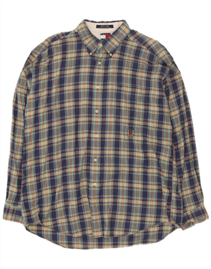 Koszula męska Tommy Hilfiger XL w niebieską kratkę, bawełniana