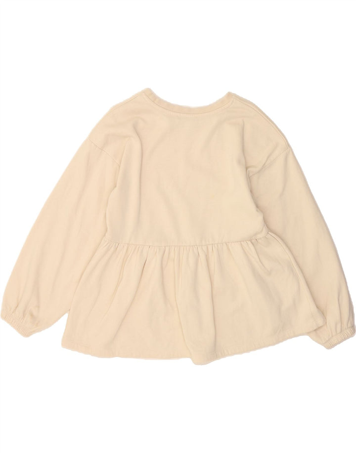 ZARA Womens Long Sleeve Blouse Top UK 10 Small Beige Vintage Zara and Second-Hand Zara from Messina Hembry 