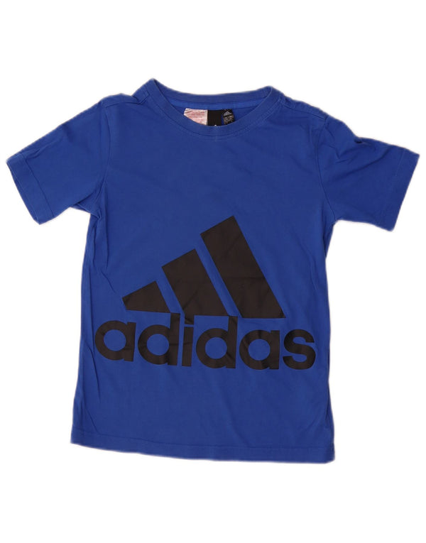 Chłopięca koszulka z grafiką Adidas Top 9-10 lat, niebieska bawełna